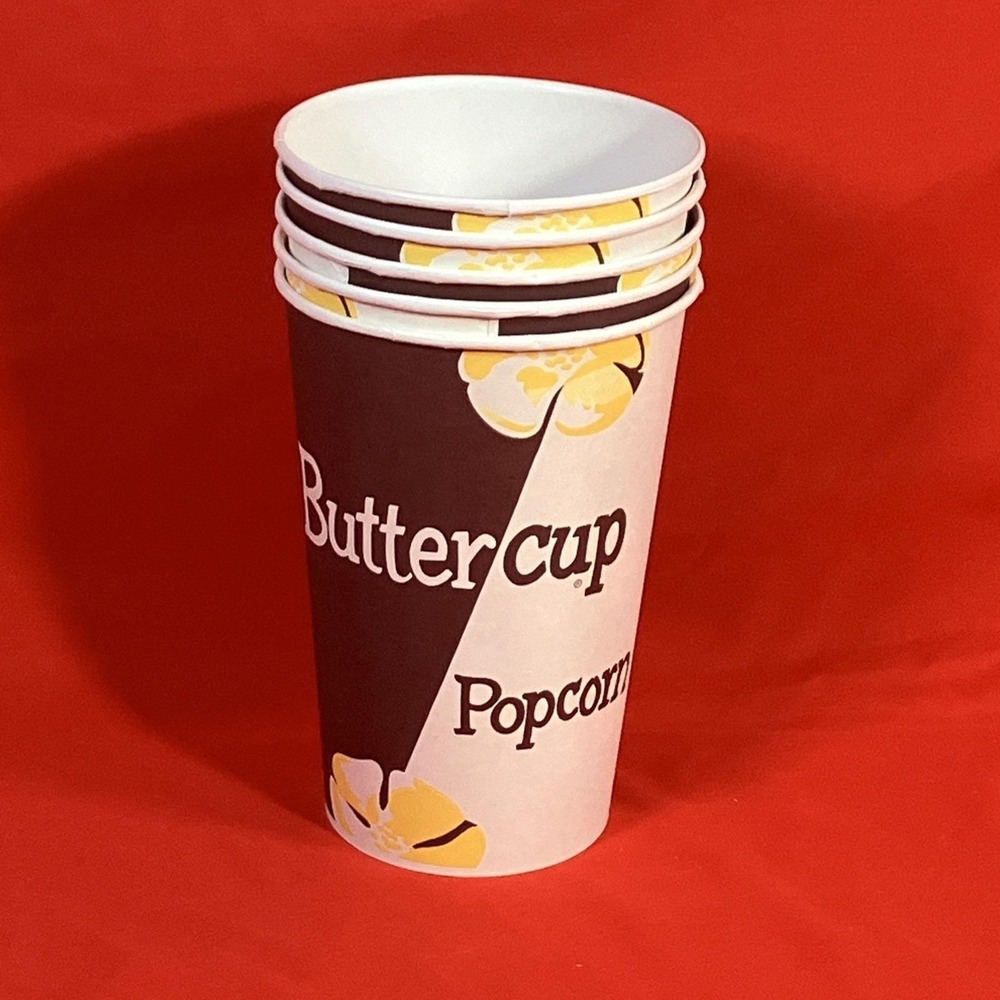 4 - Vintage 1980's Buttercup Popcorn Paper Tubs Sweetheart Cup TV Movie Prop #3